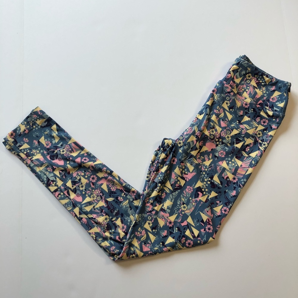 Floral and Triangle LulaRoe One Size Leggings